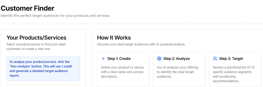 Customer Finder Feature